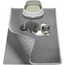 luxuskollektion Katzenklo Matte EVA Katzenstreu Waben Doppelschicht Grau 76x61cm