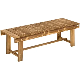 Outsunny Gartenbank, 2-Sitzer Holzbank, Sitzbank, Gartenmöbel, Rustikale Bank, Massivholz, Dunkelbraun, 110 x 38 x 35 cm