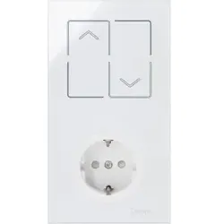 Kopp 853512011 HKi8-Kombination Jalousieschalter-Schutzkontakt-Steckdose, eckig, Farbe: weiß