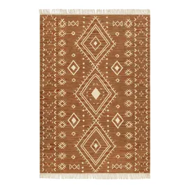 Green Looop Teppich GREEN LOOOP "Monaco GL-82103", braun, B:130cm H:5mm L:190cm, Baumwolle, Schurwolle, Teppiche, Teppich, handgewebter Naturfaserteppich aus 80% Wolle 20 % Baumwolle, Fransen