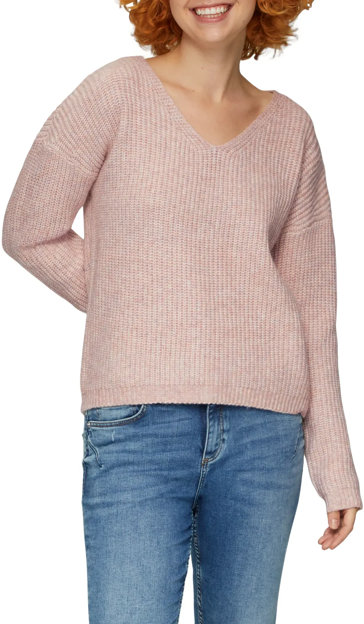 QS Strickpullover, in Melange Optik QS powder pink XS