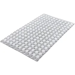 Badematte KLEINE WOLKE "Merida 1" Gr. 4, bunt (silberfarben, grau), H:17mm, Baumwolle, Badematten, Badteppich, modernes Design, Hoch-Tief Effekt, waschbar