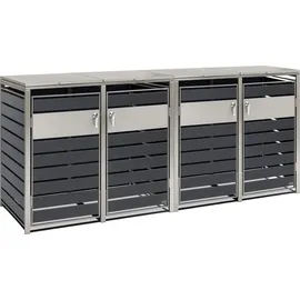 Zelsius Mülltonnenbox 4er 120 - 240 Liter anthrazit