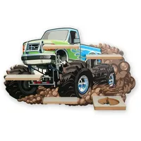 Regal „Monstertruck“ geeignet für Toniebox und Tonies inkl. 40 Metallplättchen für Flexible Befestigung der Tonie Figuren (Monstertruck)