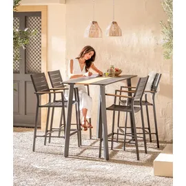 Dehner Bartisch Montpellier 160 x 66,5 x 104 cm dunkelgrau/braun