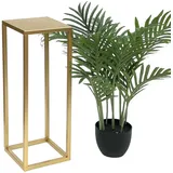 DanDiBo Ambiente DanDiBo Blumenhocker Metall Gold Eckig 50 cm Blumenständer Beistelltisch 96506 S Blumensäule Modern Pflanzenständer Pflanzenhocker