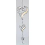formano Moderne Deko für Fenster Herz-Hänger Fensterdeko Dekohänger Glasbild zum aufhängen Tiffany Weiß/Silber 58cm Groß