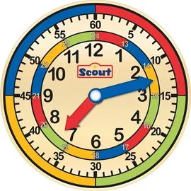 Scout Kinder Lernuhr Holz blau-rot-grün