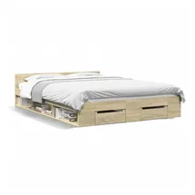 vidaXL Bettgestell 140 x 200 cm Sonoma-Eiche