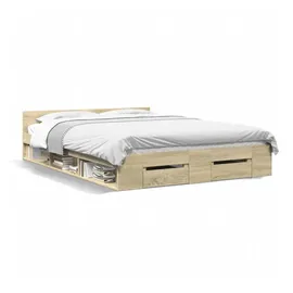 vidaXL Bettgestell 140 x 200 cm Sonoma-Eiche