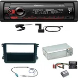 Pioneer MVH-S420DAB Bluetooth DAB+ Einbauset für Beetle Jetta Sharan Tiguan T5