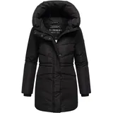 Marikoo Damen Winter Steppjacke gesteppt warm Winterjacke, Outdoor, Kapuze, Fleece, gefüttert, Kragen, figurbetont Delilah