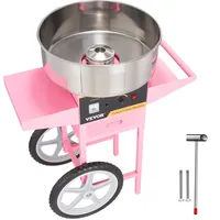 Vevor Elektrische Zuckerwattemaschine mit Edelstahlschüssel, Zuckerschaufel und Schublade, Perfekt für Kindergeburtstag, Familienfeier, Rosa