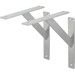 ML-Design Regalhalterungen 2er Set 240x240 mm Silber aus Aluminium