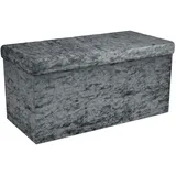 Intirilife Faltbare Sitzbank Samt 76 x 38 x 38 cm Grau