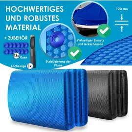 Kesser KESSER® Pool Solarabdeckplane Solarfolie Stärke 120μm Solarabdeckung Solarplane zuschneidbar Poolsolarplane Solar Folie inkl. 1x Lochzange | 12x Ösen Poolheizung für Wassererwärmung Wärmeplane