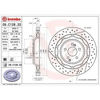 Brembo Bremsscheibe 09.C128.33
