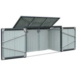 Floraworld Mülltonnenbox 233 x 101 x 134 cm grau