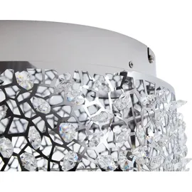 LUCANDE LED-Deckenleuchte Felias, chromfarben, Glas, Ø 35 cm