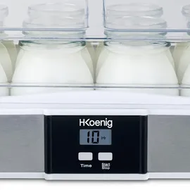 h.koenig ELY120 Joghurtbereiter, Edelstahl, 12 Gläser, 1,8 Liter