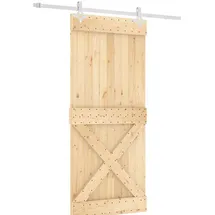 vidaXL Schiebetür rechts 90 x 210 cm Braun/Weiß