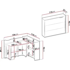 Mirjan24 Eckschreibtisch Work Concept Weiß