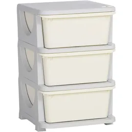 Homcom Schubladenschrank für Kinder 37 x 37 x 56,5 cm Kunststoff weiß
