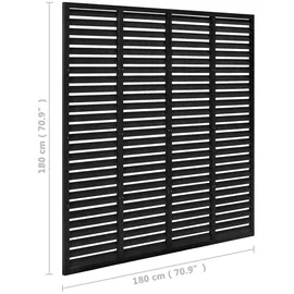 vidaXL WPC Lamellenzaun 180 x 180 cm schwarz