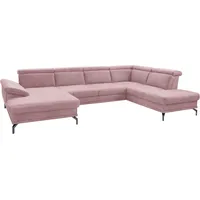 Wohnlandschaft SIT & MORE "Scorpio U-Form", rosa (altrosa), B:353cm H:85cm T:236cm, Sofas, Wohnlandschaft, inklusive Sitztiefenverstellung, mit Kopf- und Armteilverstellung