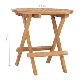 vidaXL Klappbarer Gartentisch 50x50x50 cm Teak Massivholz
