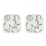 Marimekko - Oiva Piirto Unikko Teller, 10 x 10 cm, weiß / schwarz (2er-Set)