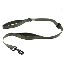 duvoplus duvoplus, Leine mit reflektierenden Nähbändern, Ultimate Fit on-The-Road, Größe 130 cm – 16 mm, Undercover Green, Ultimativer Komfort mit Sicherheitsgurtzunge