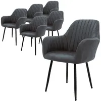 ML-Design 6er Set Stühle Esszimmerstühle Wohnzimmerstühle Küchenstuhl Polsterstuhl Samt