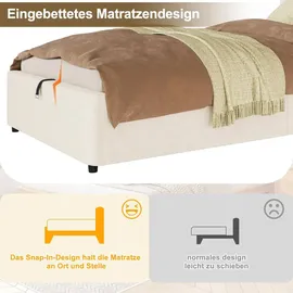 stilvora Polsterbett 90 x 200 cm Beige