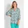 GOLDNER Tunika Mit Allover-Print in Tunikaform, 3/4-Ärmeln Tunika-Bluse aus Viskose mit V-Ausschnitt grün 42