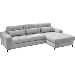 Ecksofa EXXPO - SOFA FASHION "Bonito", grau (warm grau), B:260cm H:85cm T:176cm, Sofas, Sitztiefenverstellung,Höhenverstellung