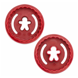 STÄDTER Ausstechform Linzer Spitzbub Lebkuchenmann, Kunststoff rot