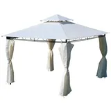 Gartenpavillon 3x3 m Pavillon 3x3 Meter 9m2 Dach 100% wasserdicht mit 4 Vorhänge