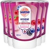 Sagrotan No-Touch Nachfüller Brombeere & Waldfrüchte – für den automatischen Seifenspender – 5 x 250 ml Handseife im praktischen Vorteilspack