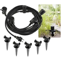 ChiliTec Gartensteckdose 15 m Schwarz 5 St.