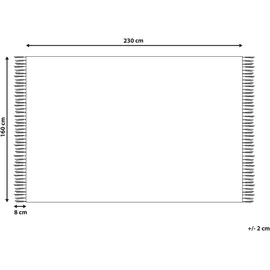 Beliani Teppich OMERLI Weiß 160 x 230 cm Wolle