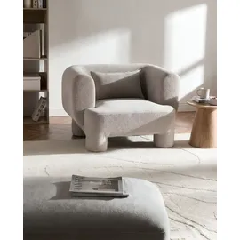 Beliani Sessel Hogbo Stoff 78 x 113 x 93 cm Beige