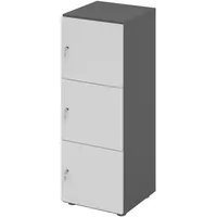 Hammerbacher Schließfachschrank grafit, lichtgrau V234L3/G/5/DS, 3 Schließfächer 40,0 x