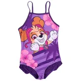 UNITED LABELS Paw Patrol Badeanzug für Mädchen, Skye, Lila, 110-116, Schwimmanzug Kinder, Schwimmkleidung - 110-116