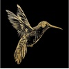 Acrylglasbild »Kolibri - Acrylbilder mit Blattgold veredelt«, (1 St.), Goldveredelung, Handgearbeitet, Gerahmt, Edel,
