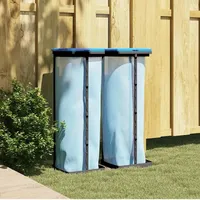 Müllsackständer 2 Stk. Schwarz Und Blau 120 L Pp