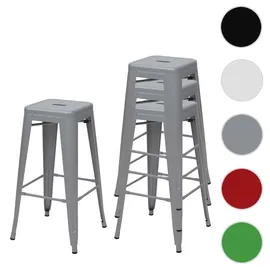 Mendler 4er-Set Barhocker  ~ grau