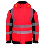 Korntex Unisex Softshell Rain Jacket (Printable) Copenhagen Wasserdichte Warnschutz- Arbeitsjacke, Rot, XL EU