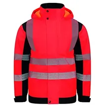 Korntex Unisex Softshell Rain Jacket (Printable) Copenhagen Wasserdichte Warnschutz- Arbeitsjacke, Rot, XL EU