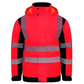 Korntex Unisex Softshell Rain Jacket (Printable) Copenhagen Wasserdichte Warnschutz- Arbeitsjacke, Rot, XL EU